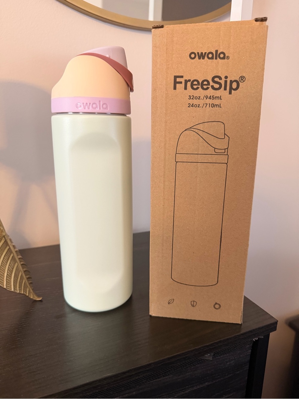 Owala 24 oz FreeSip Stainless Water Bottle Coastal Mist NEW